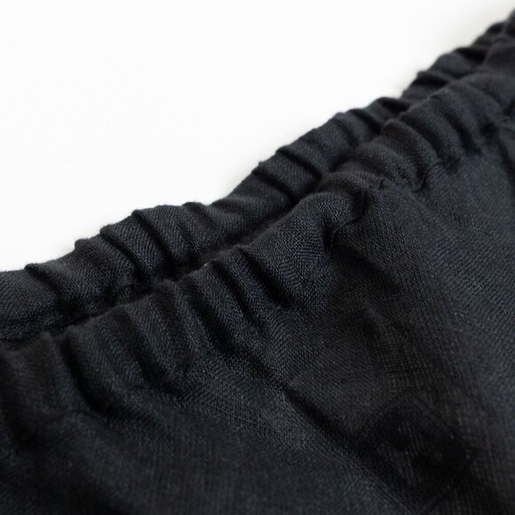 Baserange Dydine Skirt Linen Flared Maxi Black Sheer Lagenlook - Picture 7 of 10